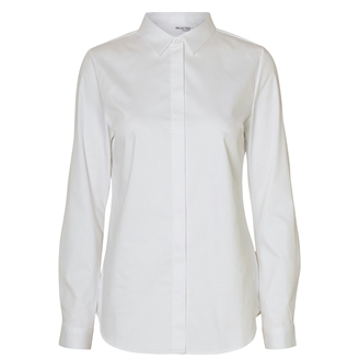 Selected Femme SlfRomie LS Fitted Shirt Bright White